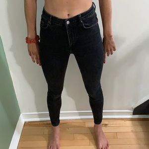 Zara high waisted faded black jeans
